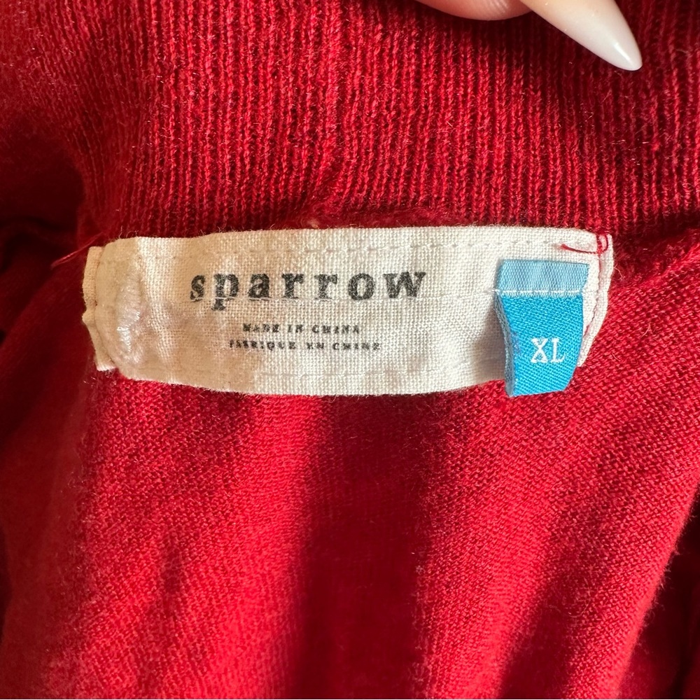 Anthropologie Sparrow Red Open Cardigan Sweater - image 6